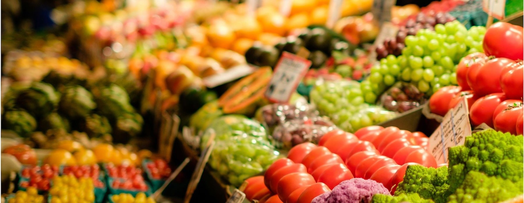 a market with fresh produce